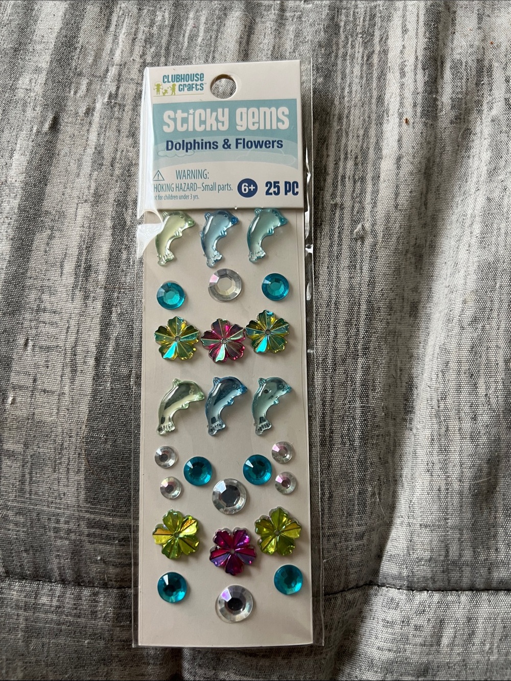 Sticky Gems Dolphins & Flowers - Assorted Teal, Blue, Green, Pink